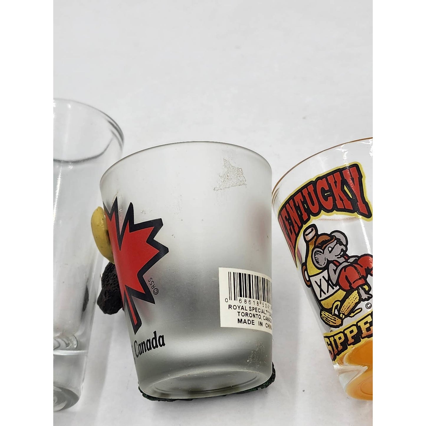 Shot Glasses Collection Bar Vintage Kentucky Sipper Banff Moose Mexico Souvenir