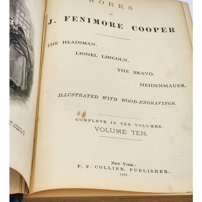 Works Of J Fenimore Cooper Volume 10 Headsman Lionel Lincoln Heidenmaurer 1891