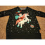 Tipsy Elves Ugly Christmas Sweater Large Santa Riding Unicorn Space Funny Humor