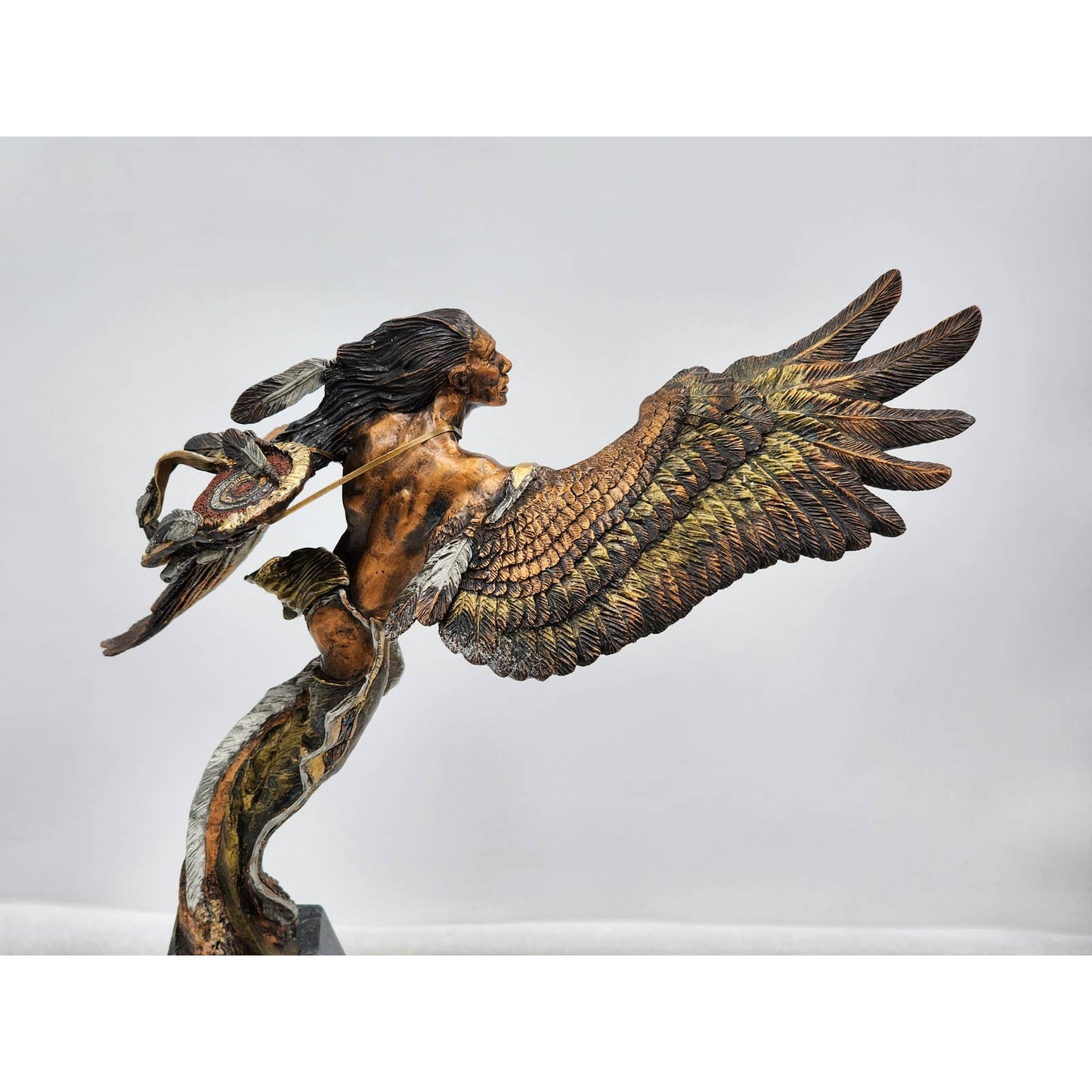 Dan Medina Legends Sculpture Vision Quest Bronze Indian Western Rare Limited 17"