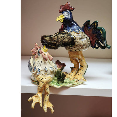 Rooster Figurine Shelf Decor Heather Goldminc 2000 Farmhouse Country Whimsical