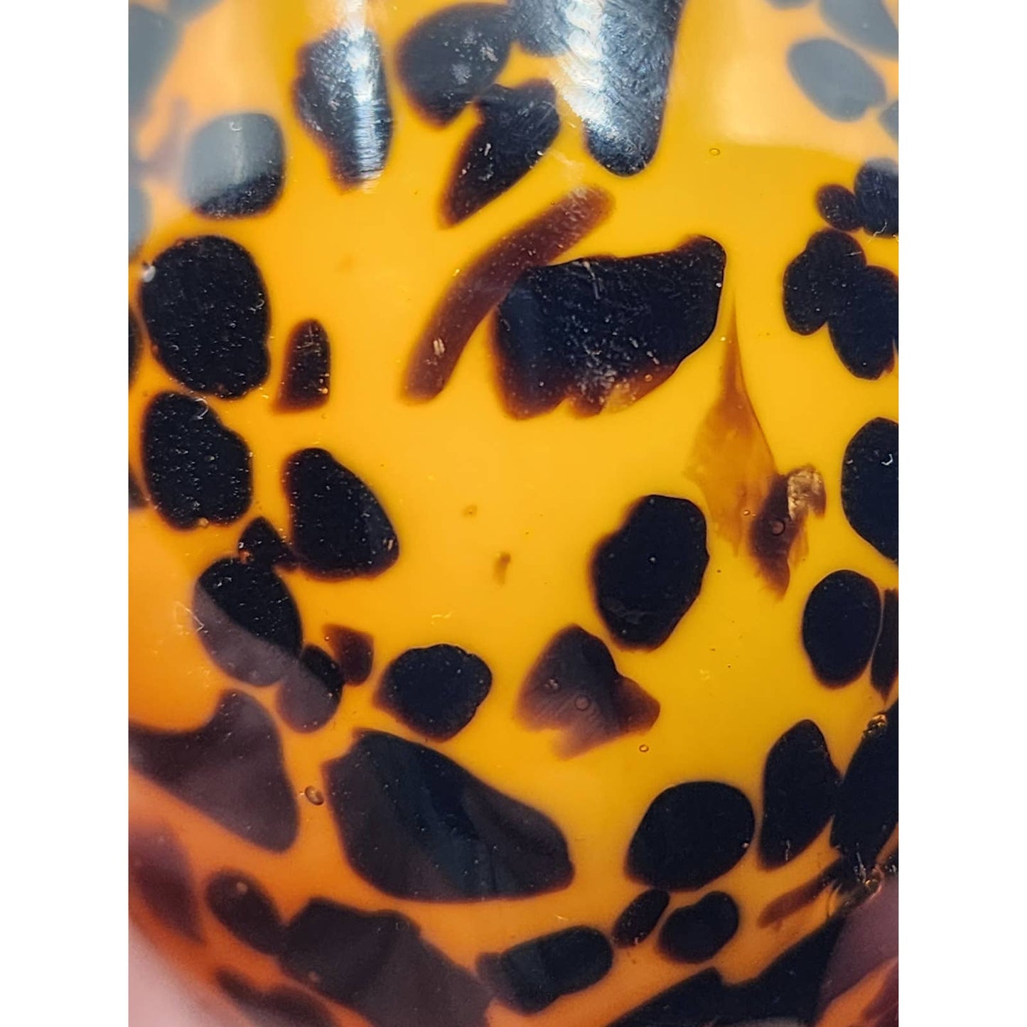 Paperweight Art Glass Leopard Animal Print Vintage Bookshelf Home Office Decor