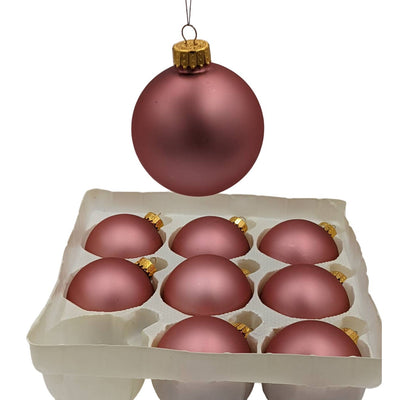 Sparkling Creation Rose Gold Christmas Tree Ornaments Shatterproof Baubles Set 9