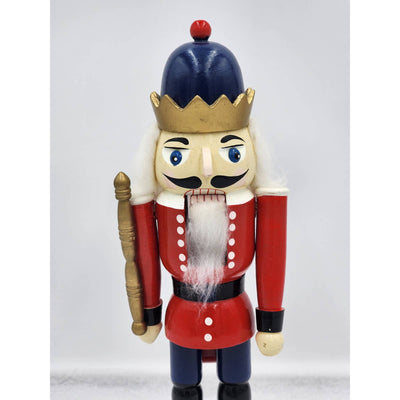 Vintage Nutcracker King Red Figurine Statue Christmas Holiday Decor 13"