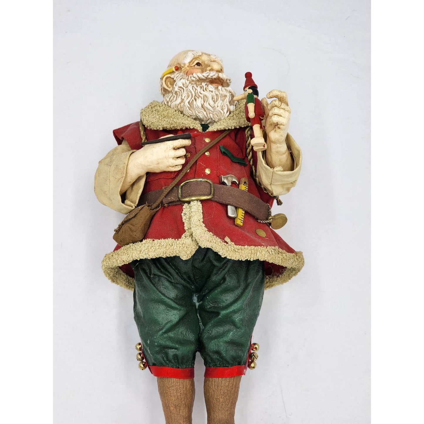 Midwest Importers Of Cannon Falls Santa Toymaker Holding Pinocchio Christmas 10"