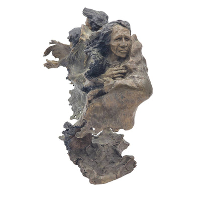 Mark Hopkins Broken Treaty Bronze Sculpture Indian Rare Signed Limited 247/450