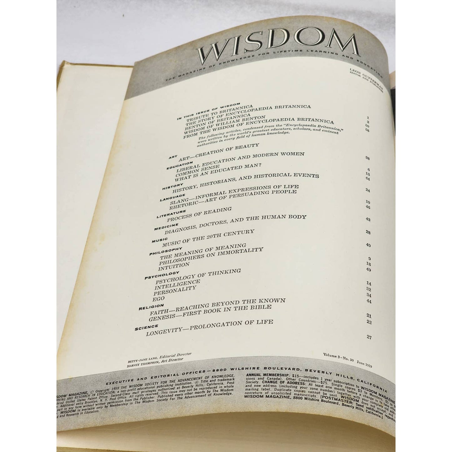 Lot Wisdom Magazine Of Knowledge For Lifetime Learning Education Hardcover