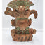 Mexican Folk Art Zapotec Pitao Cozobi Aztec Style Statue Warrior Headdress 11"