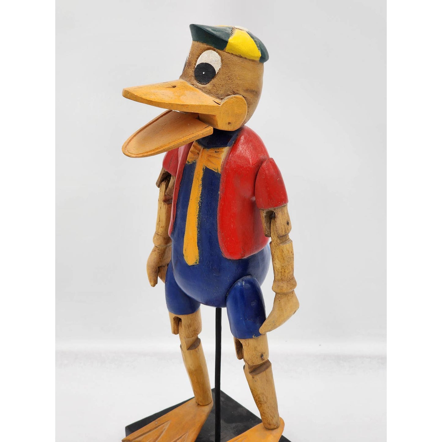 Rare Disney Donald Duck Marionette Puppet On Stand Vintage Collectible Wood 16"