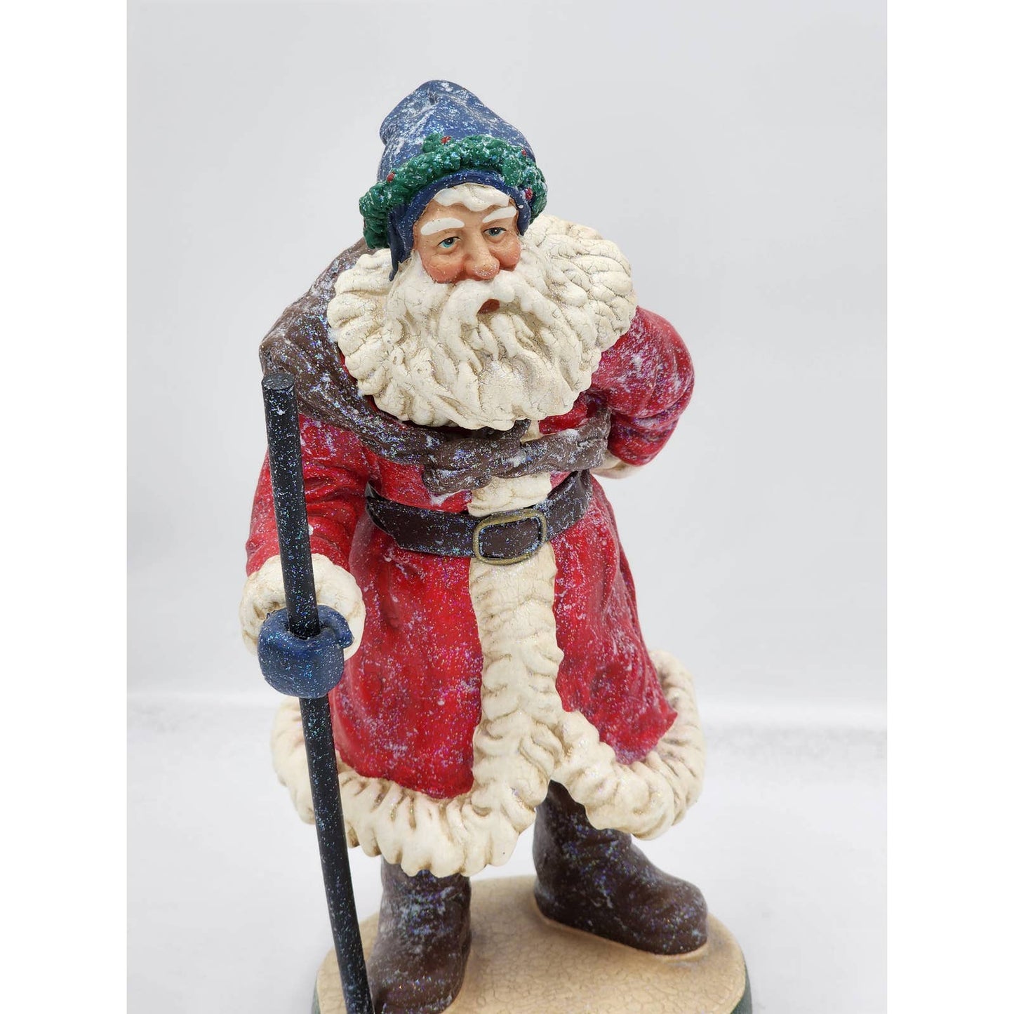 Dept 56 Santa Figurine Walking Stick Toy Delivery Christmas Decor Glitter 13"