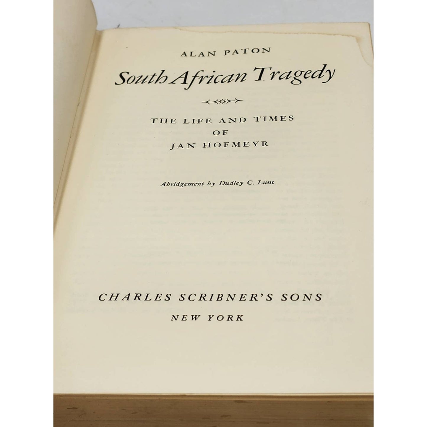 South African Tragedy The Life Times Of Jan Hofmeyer By Alan Paton Vintage 1965