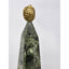 Large Maitland-Smith Obelisk Pair Brass Turtle Thinker Green Veined Marble Stone Sculpture 19"