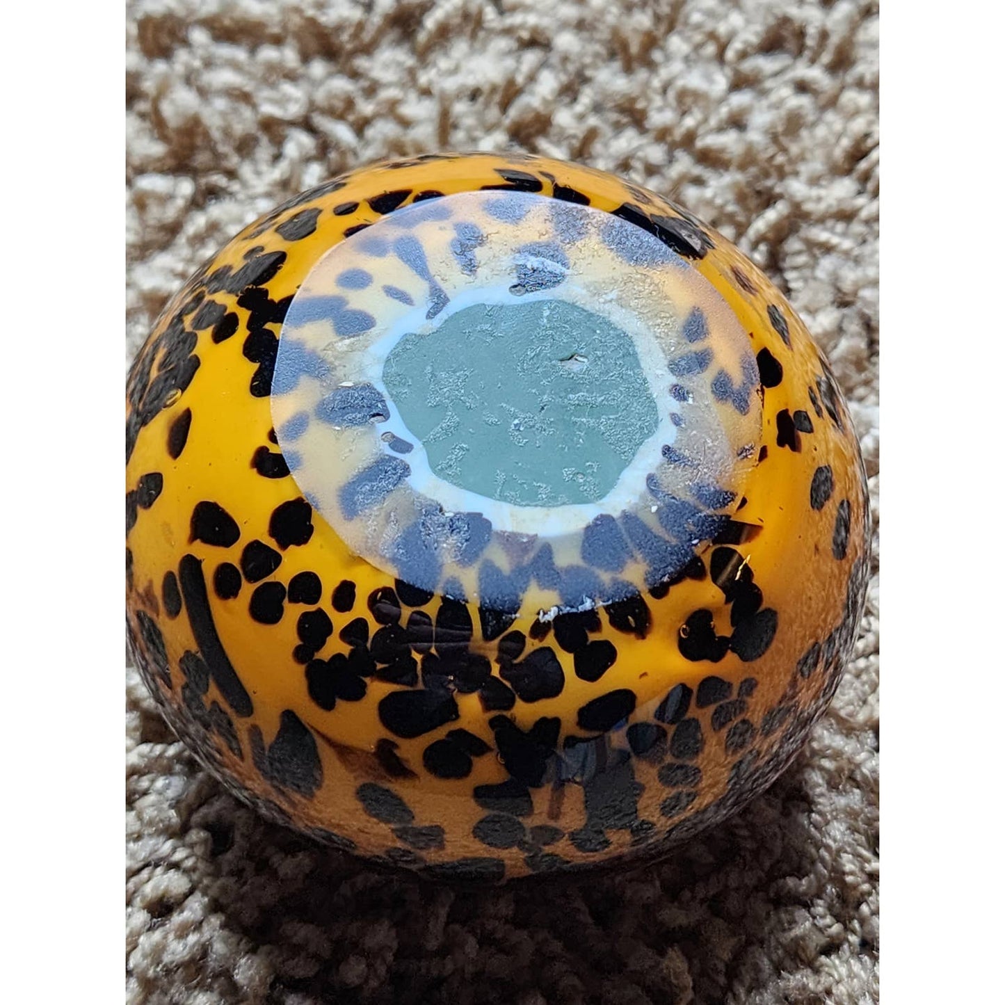 Paperweight Art Glass Leopard Animal Print Vintage Bookshelf Home Office Decor