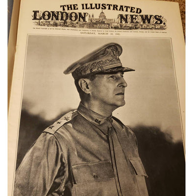 Vintage Illustrated London News Magazine Issue Mar 28 1942 WW2 Douglas Macarthur