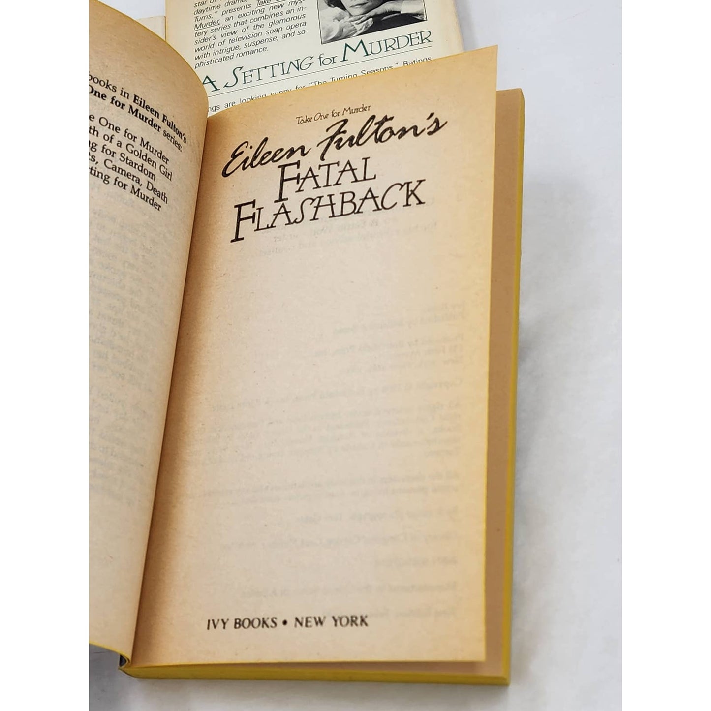 Eileen Fulton Books Lot Vintage Paperback Take One For Murder Mystery Soap 1980s