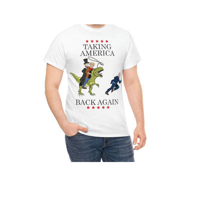 Trump Lincoln Taking America Back Again Unisex Tshirt Riding Dinosaur Run Biden