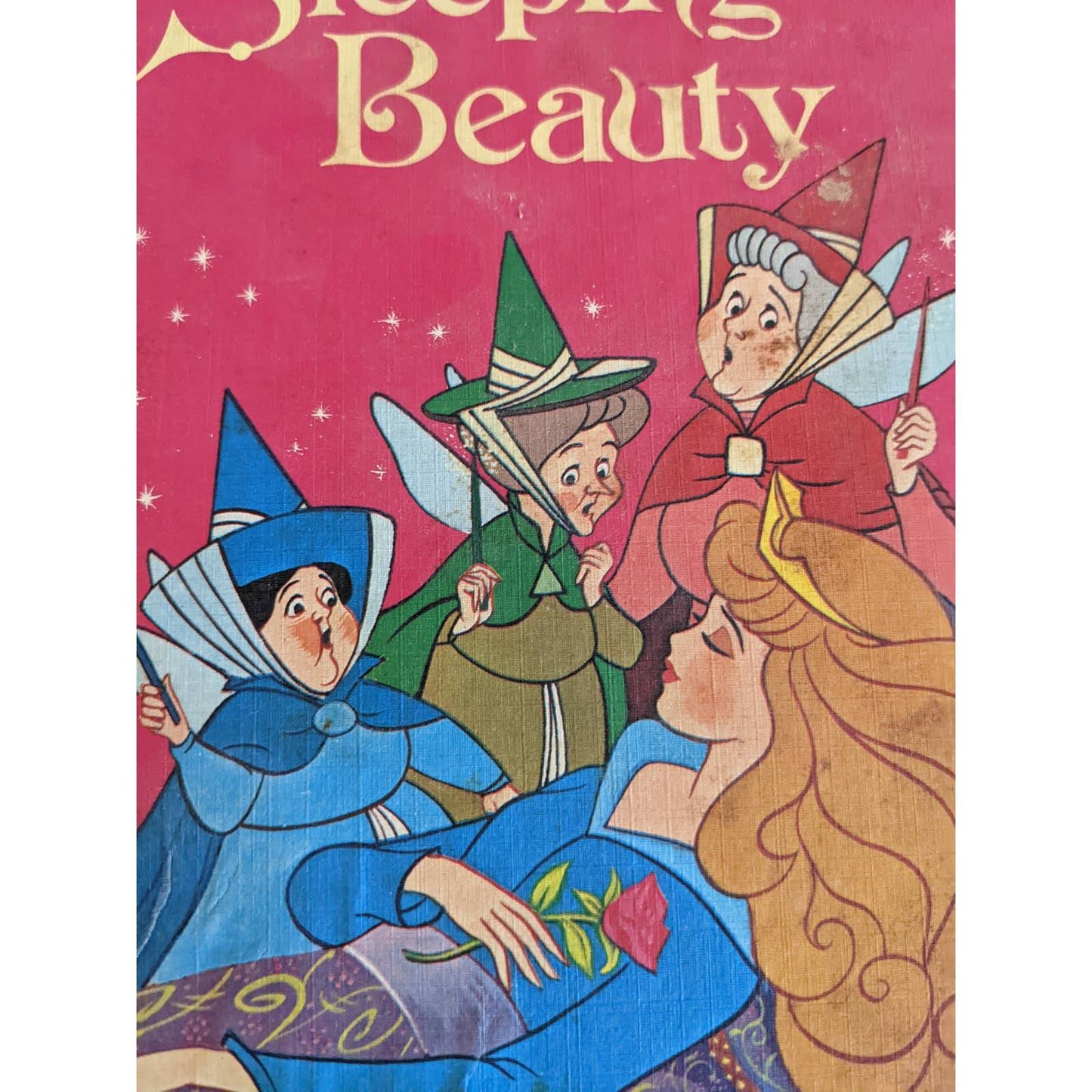 Vintage 1974 Walt Disney Sleeping Beauty Book Kids Wonderful Word of Reading