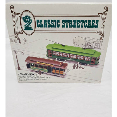 2 Classic Streetcars Trains Locomotives with Box