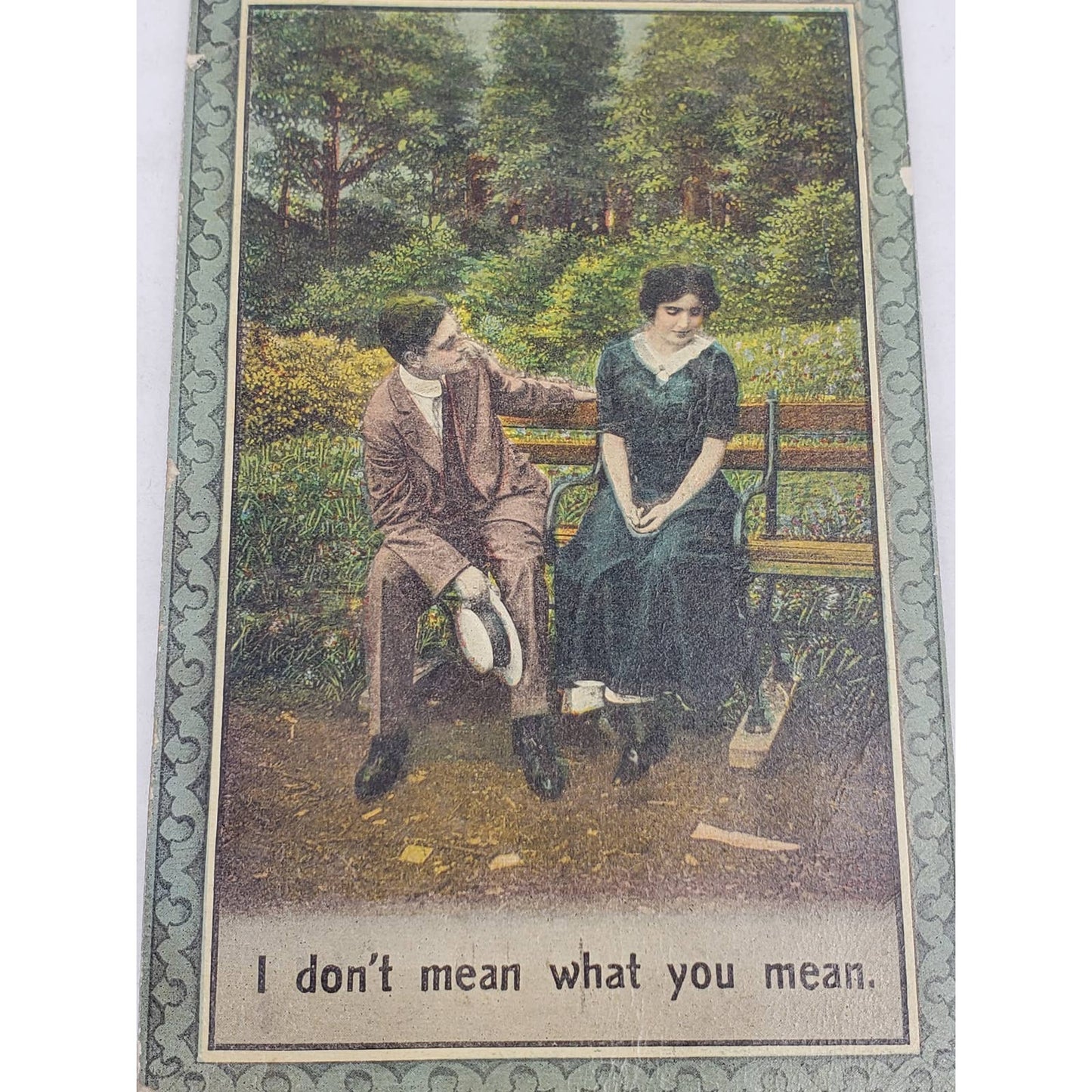 1911 Love Romance I Don't Mean What You Mean Bamforth Holmfirth Antique Postcard