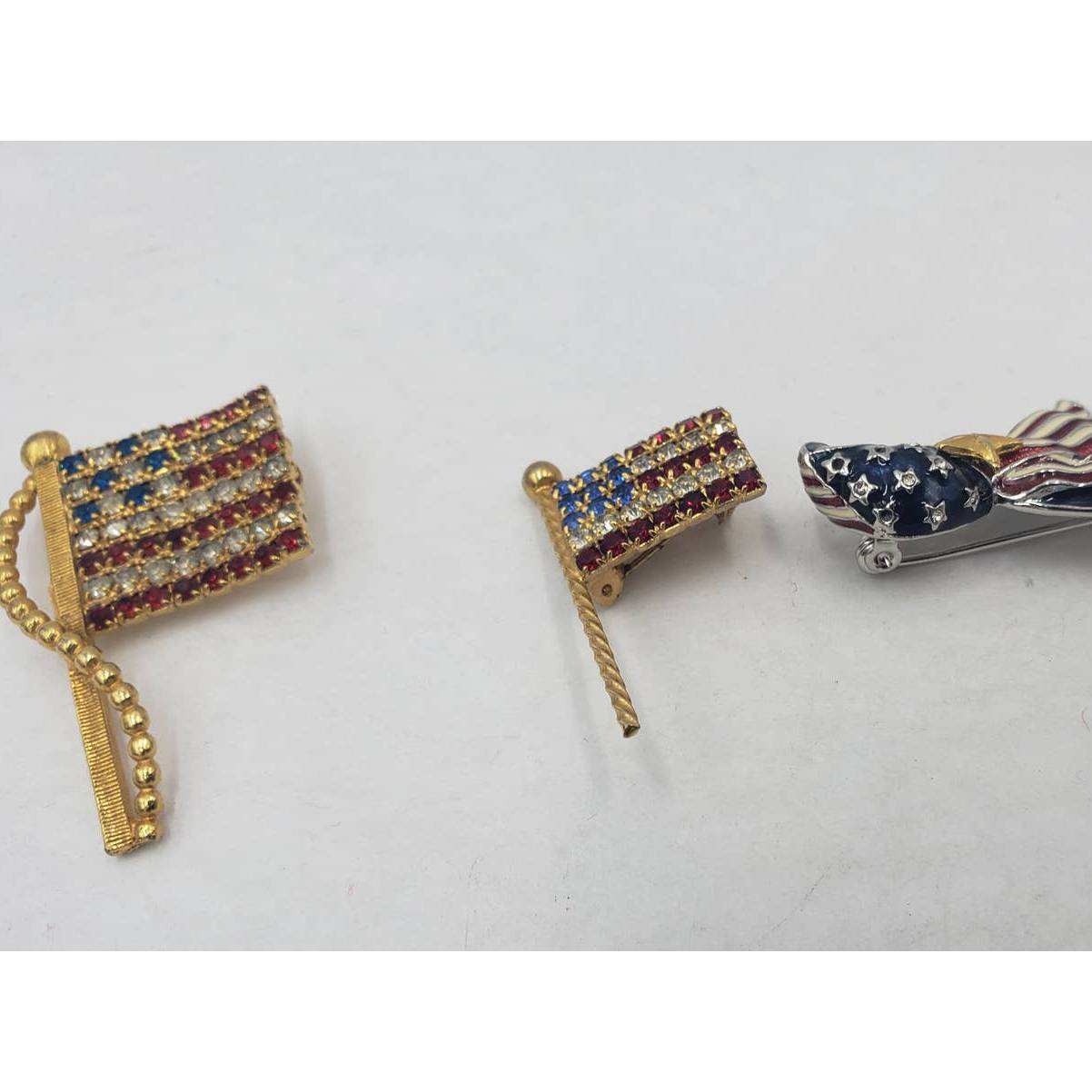 American Flag Brooch Lot 3 Lapel Pin Patriotic Election Memory Heroes 9-11-2001