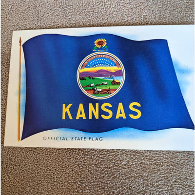 Vintage Kansas Postcard Official State Flag