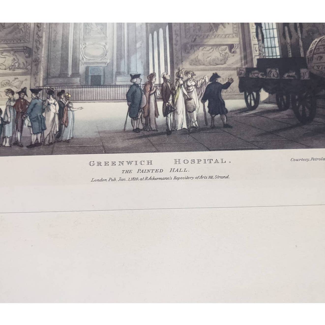 Antique Greenwich Hospital The Painted Hall London 1810 Ackermann Repository Art