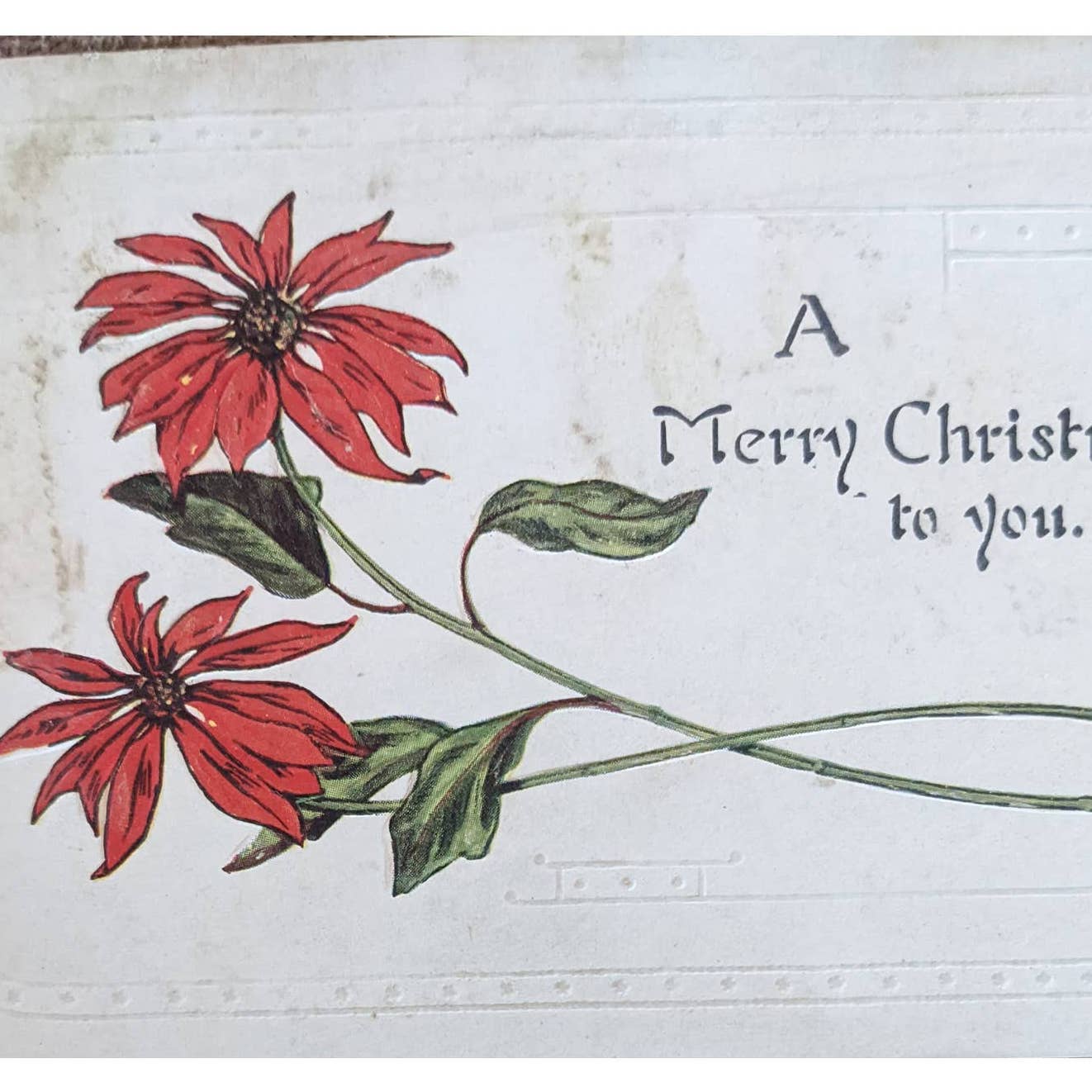 C1900-1915 Christmas Antique Postcard Set Of 7 Merry Christmas Wishes