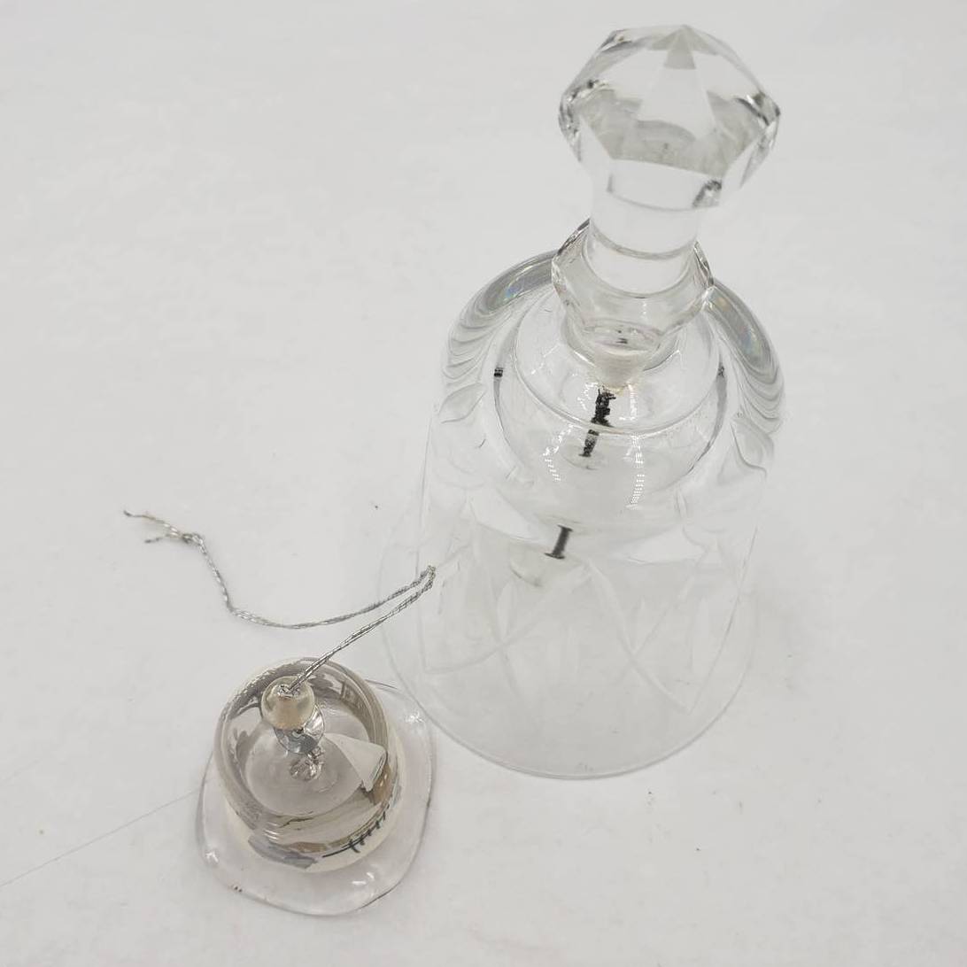 Set of 2 Bells Glass Bell and Ornament Winter Bell