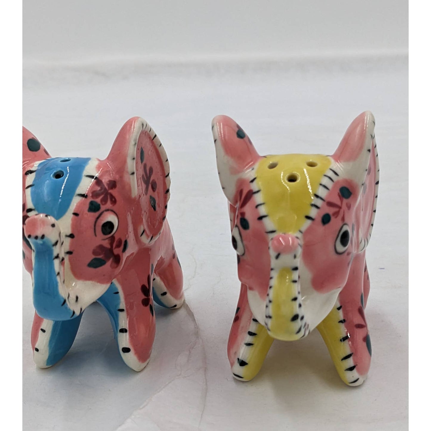 Vintage Pink Elephant Salt Pepper Shaker Set Made In Japan Adorable Pair