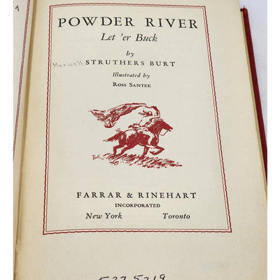 Powder River Let 'er Buck By Struthers Burt Rivers War Edition Book Vintage 1938