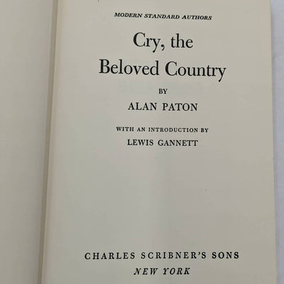 Cry The Beloved Country By Alan Paton Modern Standard Vintage Novel 1950