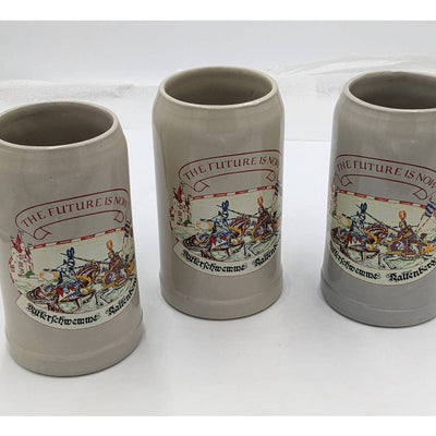 1982 Hohr Rastal Grenzhausen German Pottery Stein Set of 3, The Future Is Now