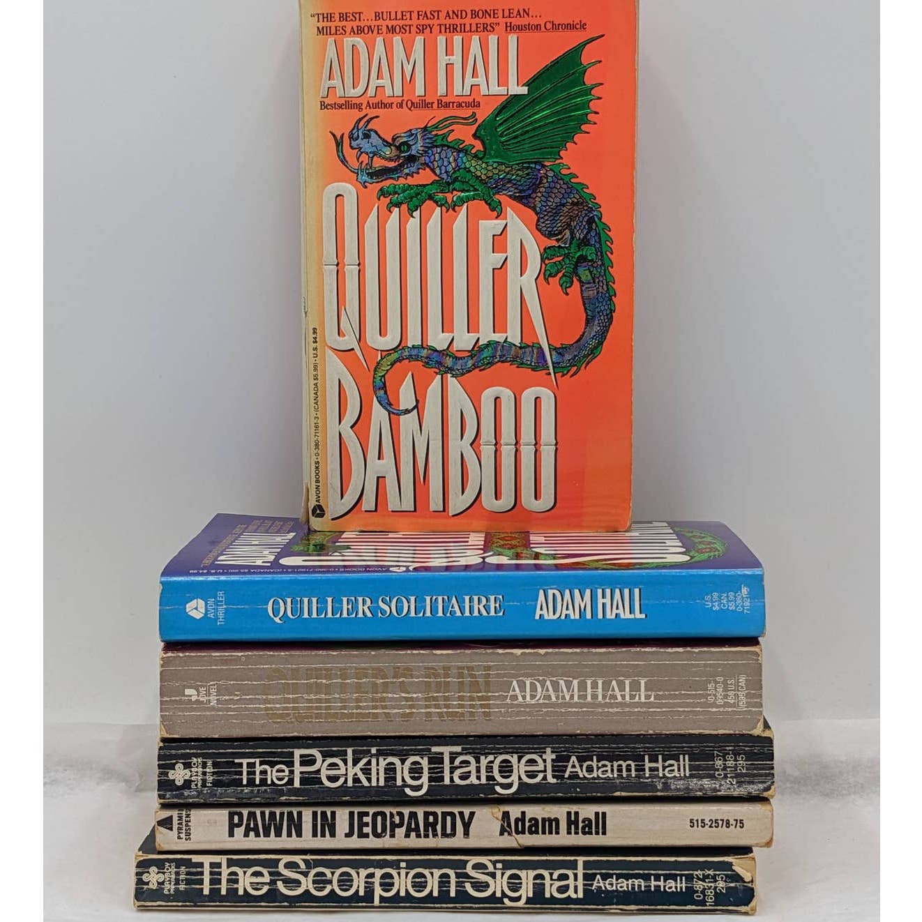 Adam Hall Lot 6 Paperback Books Quiller Run Peking Target Pawn Jeopardy Vintage