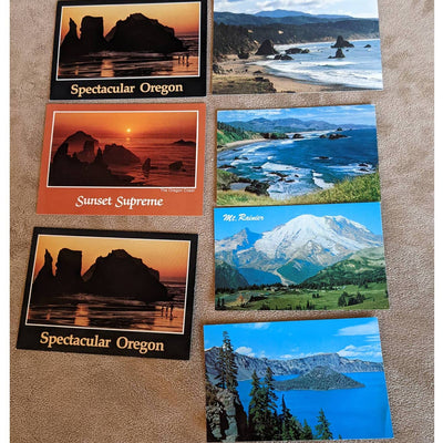 Vintage Oregon Postcard Lot Oregon Coast, Crater Lake Mount Rainier Sunrise Park