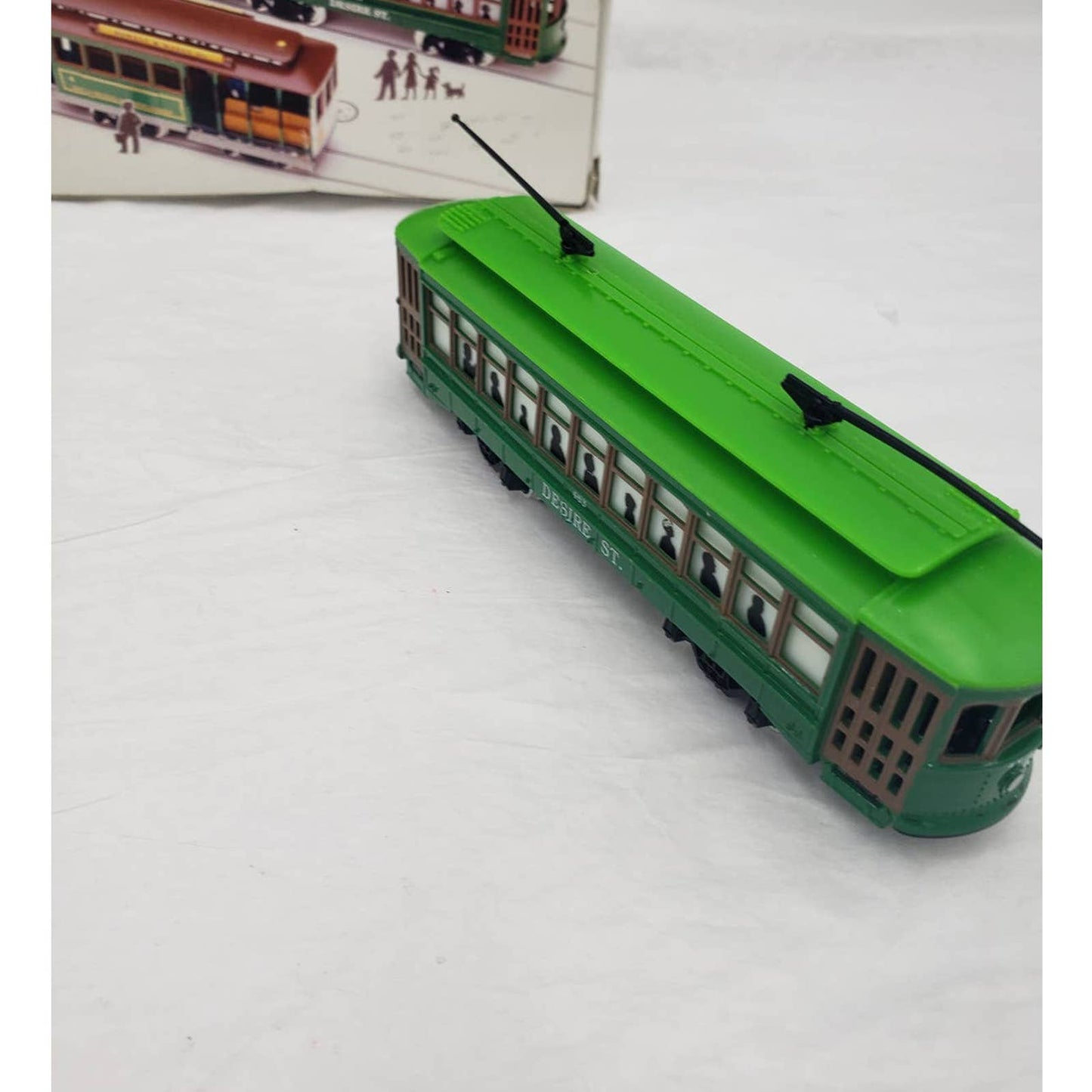 2 Classic Streetcars Trains Locomotives with Box