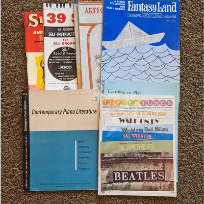 Lot of 8 Music Sheets Learning To Play, John W. Schaum Adult Piano, Top 10 Tunes