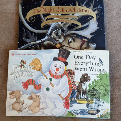 Childrens Book Lot 3 Night Before Christmas, Frosty Snowman, One Day Everything