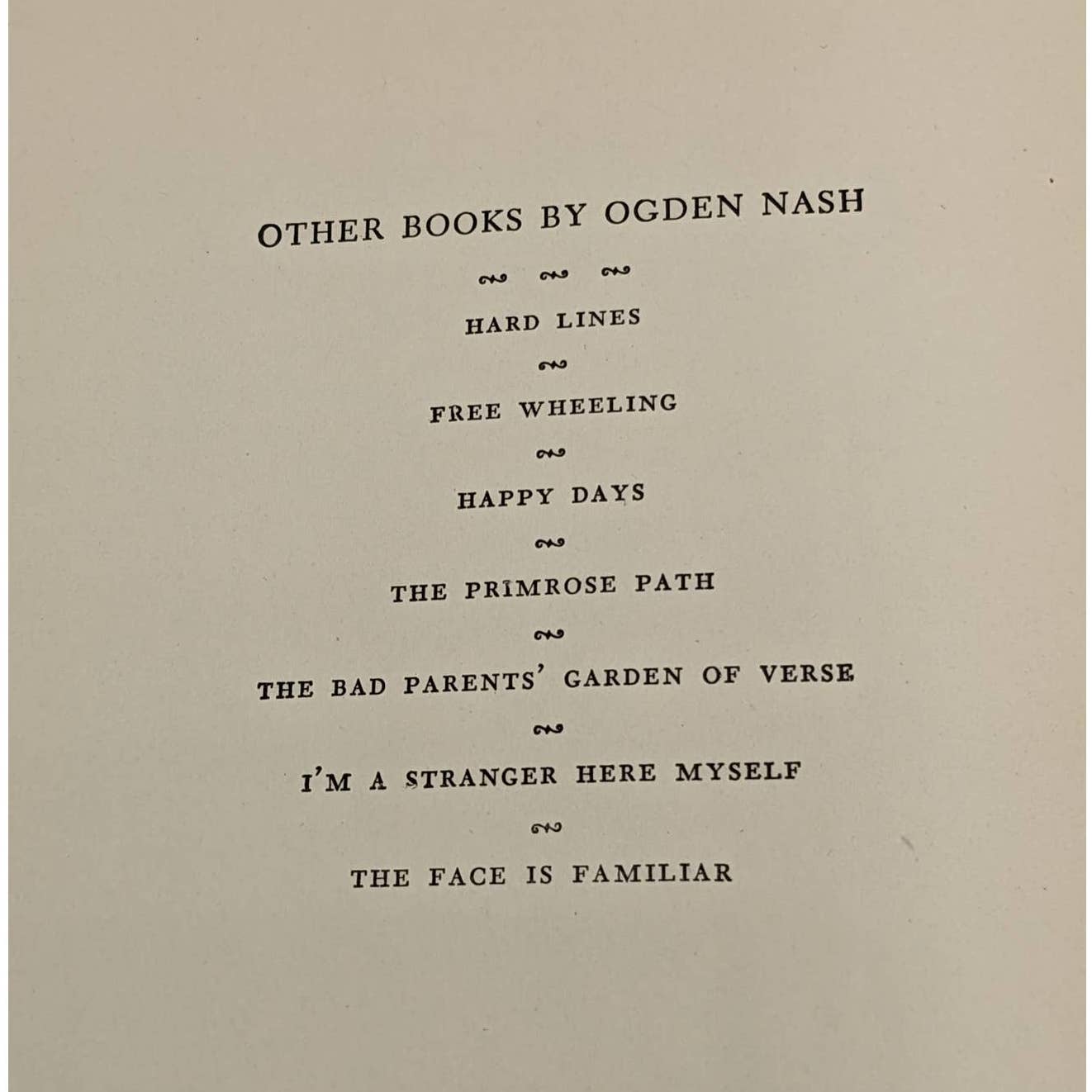 The Face Is Familiar The Selected Verse Of Ogden Nash Poet Vintage Poetry 1941