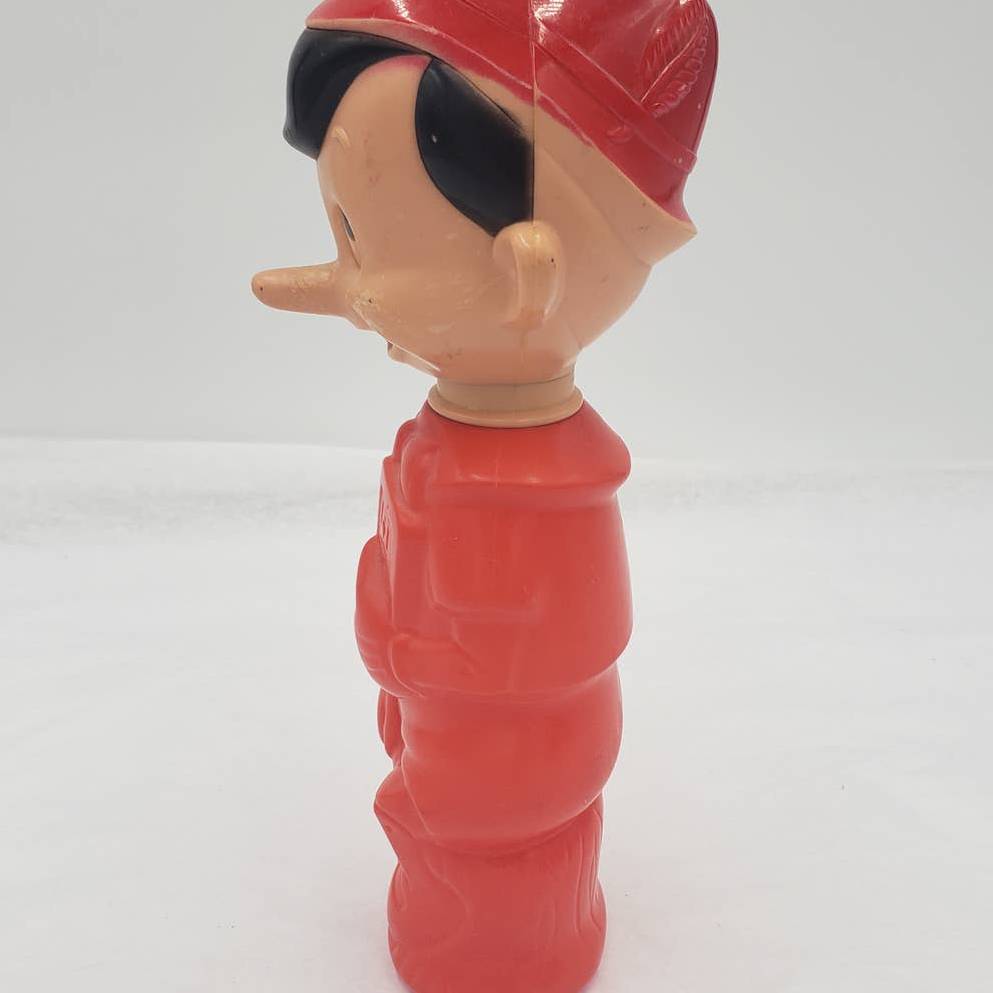 Vintage Soaky Walt Disney Pinocchio Colgate Palmolive Soaky 11 Oz Container 9.5"