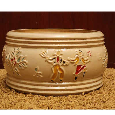 Vintage Red Wing Pottery Art Dancing Peasants Munch Jar 1940s Mid Century Modern