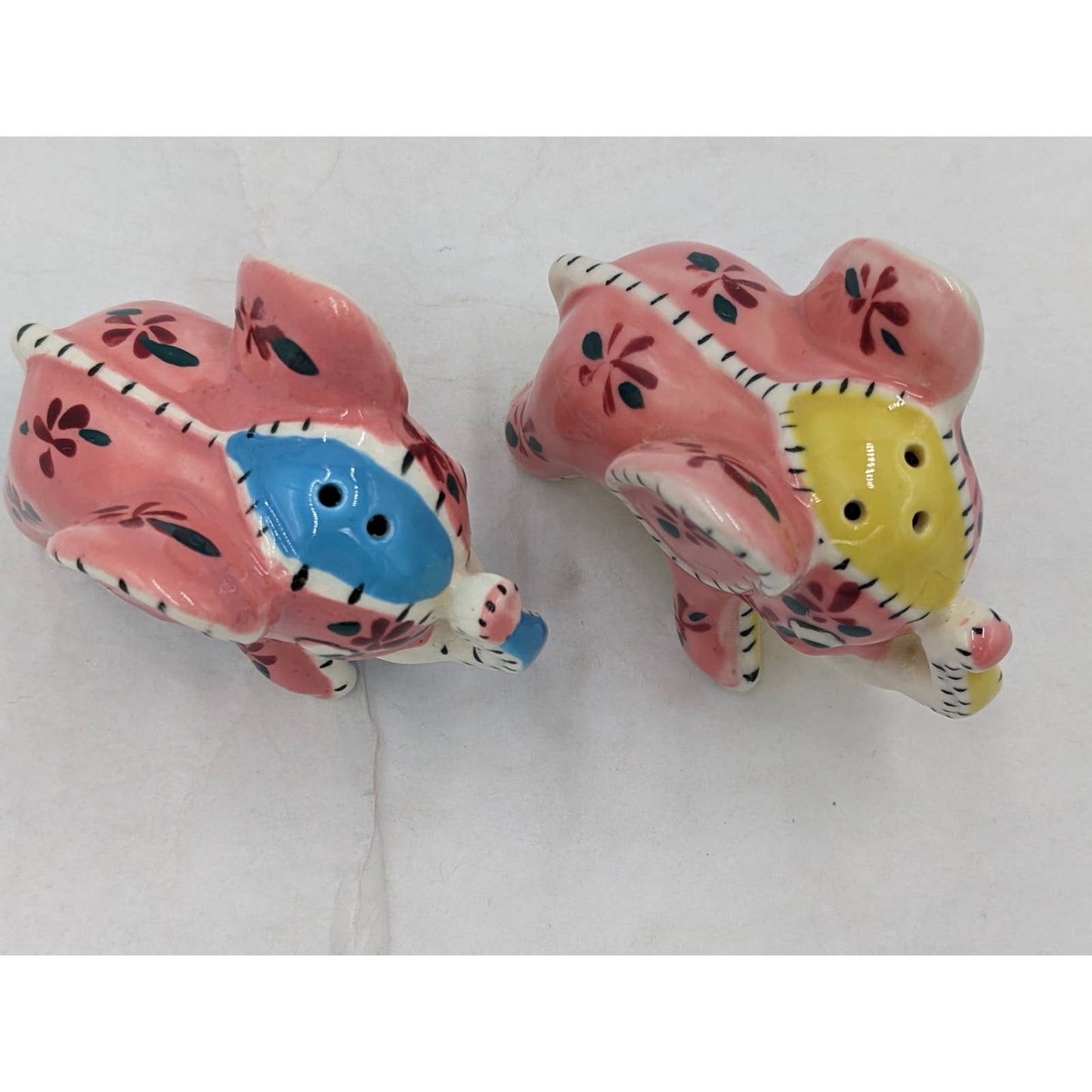 Vintage Pink Elephant Salt Pepper Shaker Set Made In Japan Adorable Pair