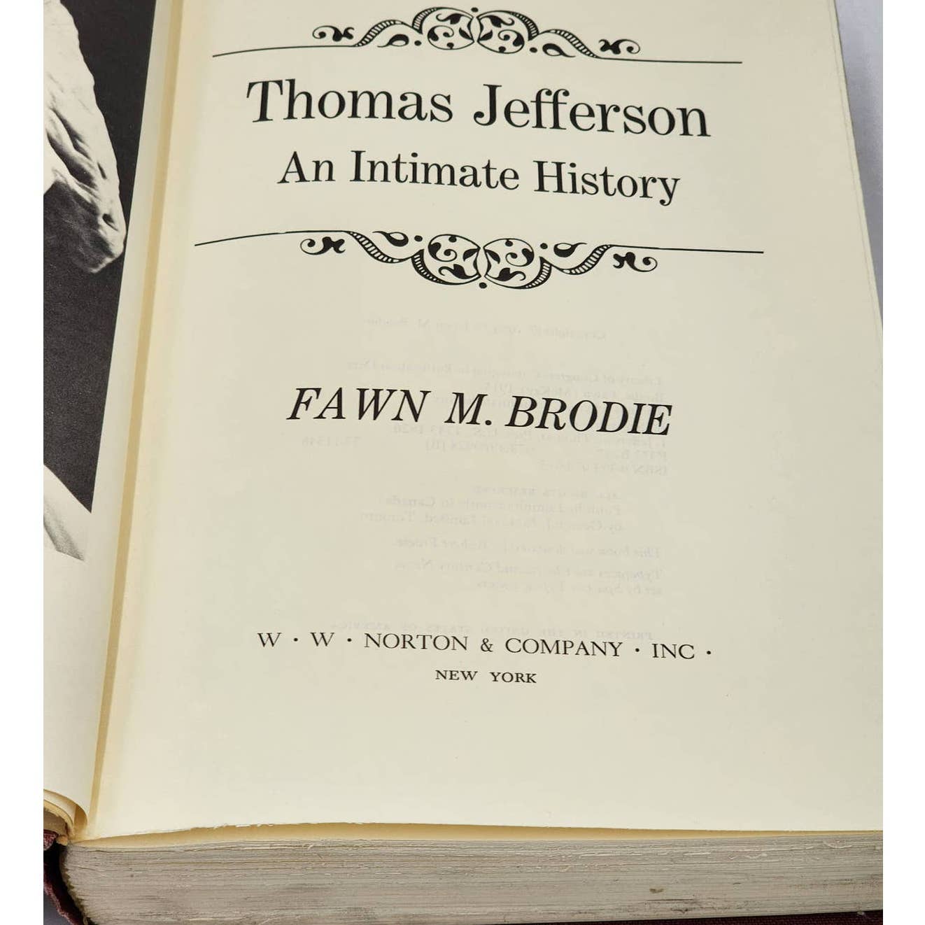 Thomas Jefferson An Intimate History By Fawn M. Brodie, Vintage Biography Book