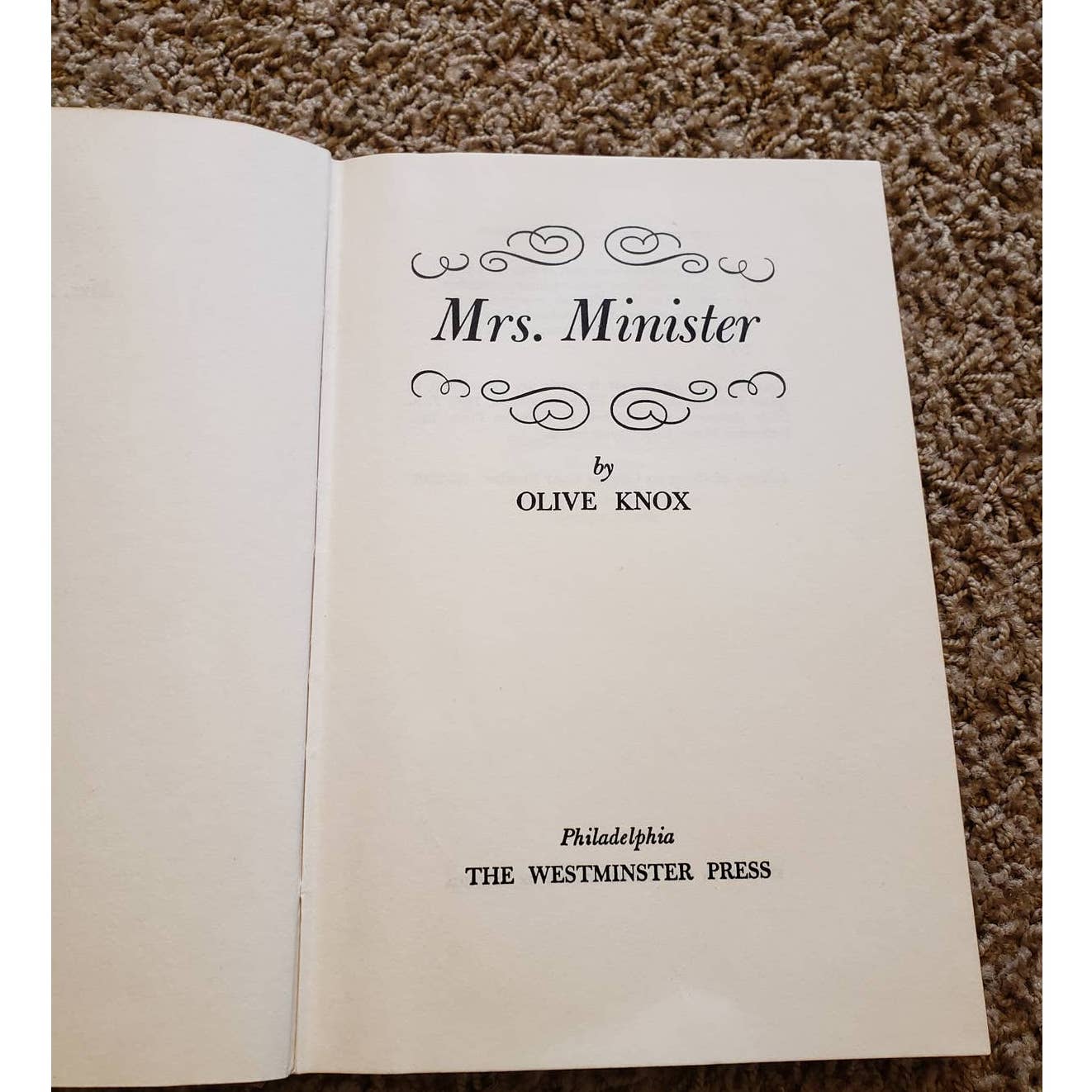 Vintage Mrs. Minister Book By Olive Elsie Knox Hardcover