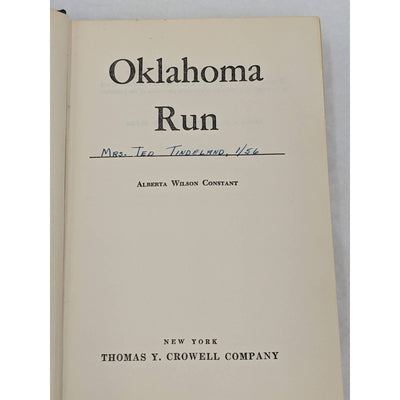 Oklahoma Run By Alberta Wilson Constant Vintage Novel 1955