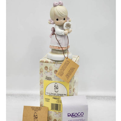 Precious Moments Figurine I'm A Precious Moments Fan 1990 Limited Box Tags