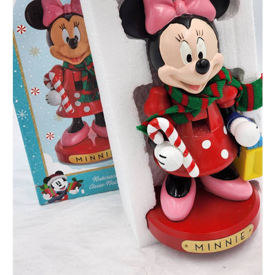 Disney Kurt Adler Nutcracker Minnie Mouse Wearing Scarf Candy Kane With Box 10"