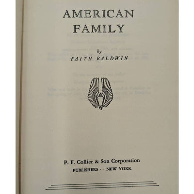 American Family By Faith Baldwin Period 1862-1917 Hardcover Vintage Novel 1935