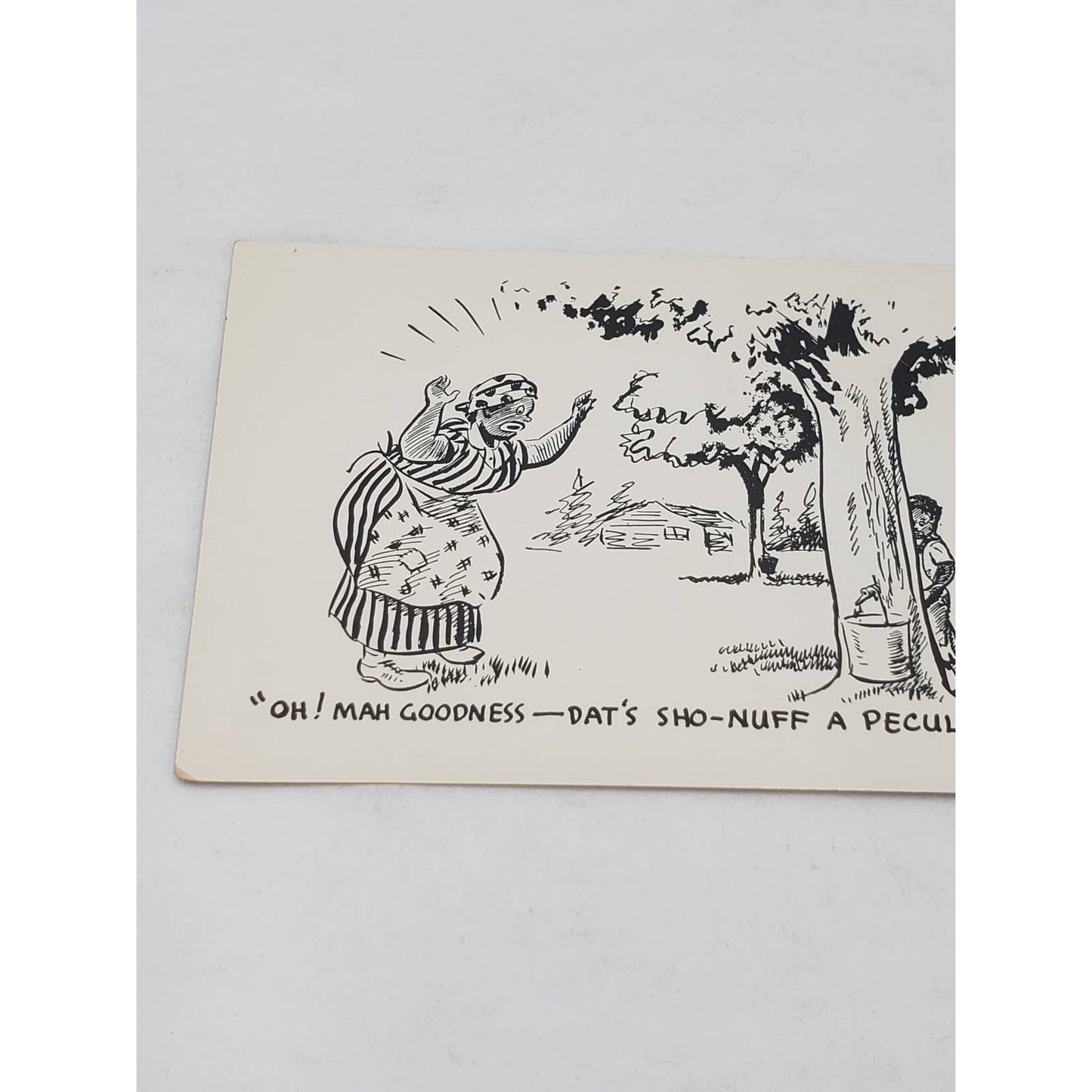 Coopers Photo Laff Card Oh! Mah Goodness Peculiar Boy Humor Vintage Postcard