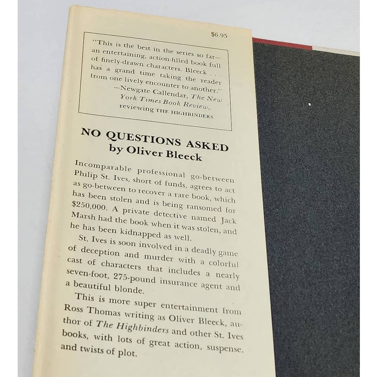 No Questions Asked By Oliver Bleeck A Novel Of Suspense Mystery Vintage 1976