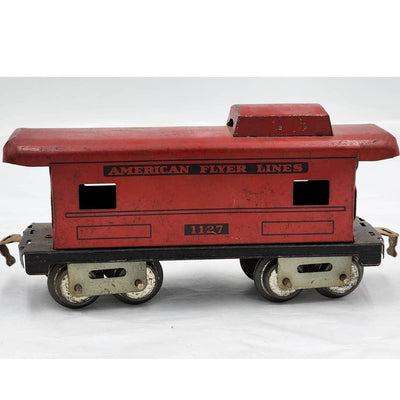 American Flyer Lines 1127 Tinplate Vintage Red Caboose Train Car